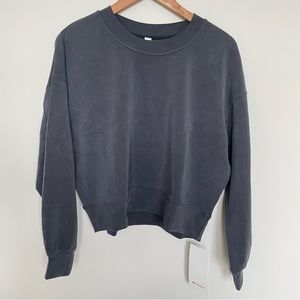 NWT Lululemon Perfectly Oversized Cropped Crew *Softstreme Black Size 8